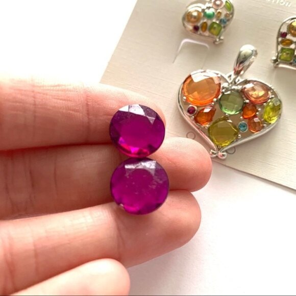 NWT Costume Jewels Earring Bundle & Pendant Stones - Picture 3 of 6